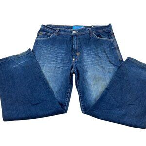GB Design Lab Mens Embroidered Jeans 40x32 Blue Denim Straight Leg Retro Y2K
